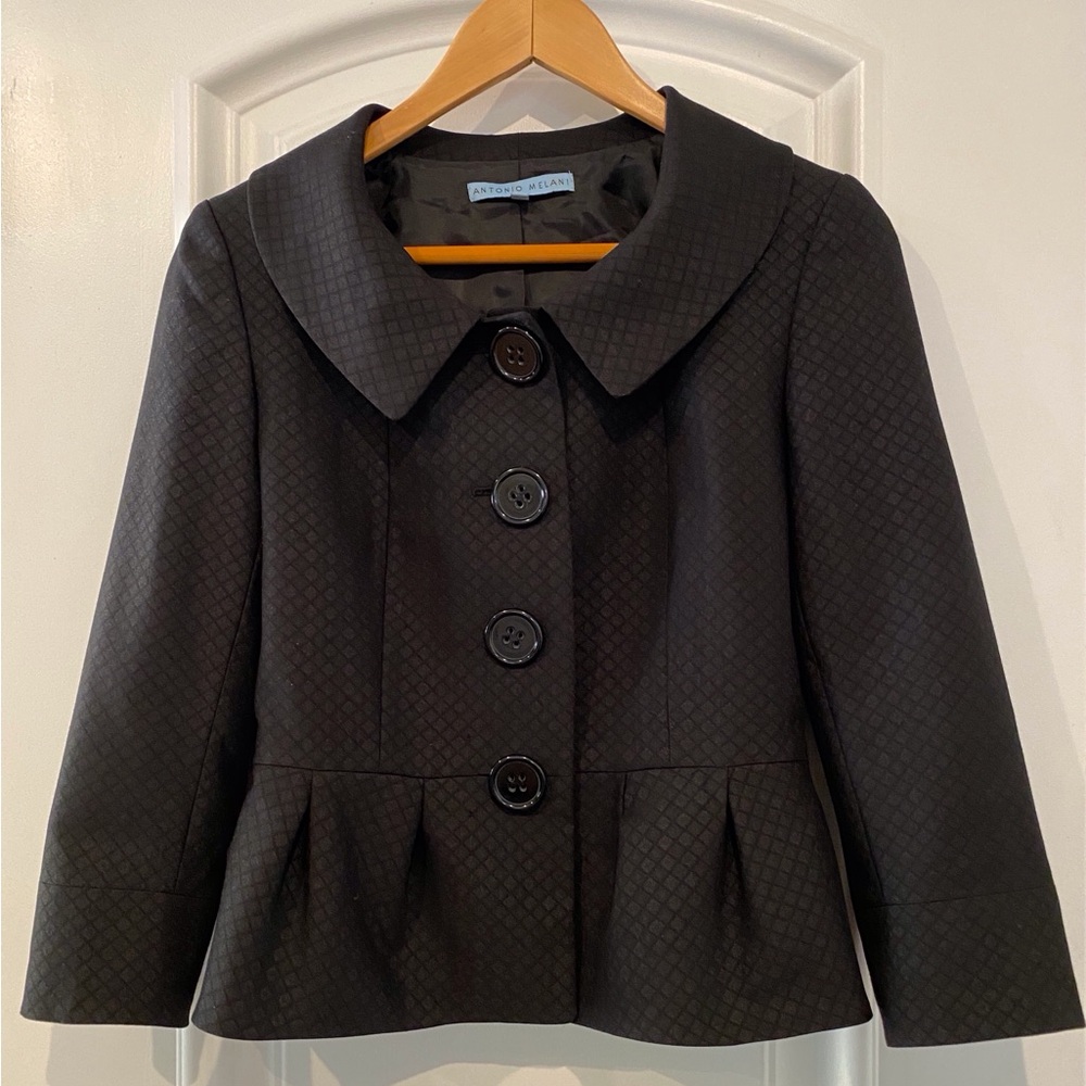 ANTONIO MELANI Black Textured Blazer